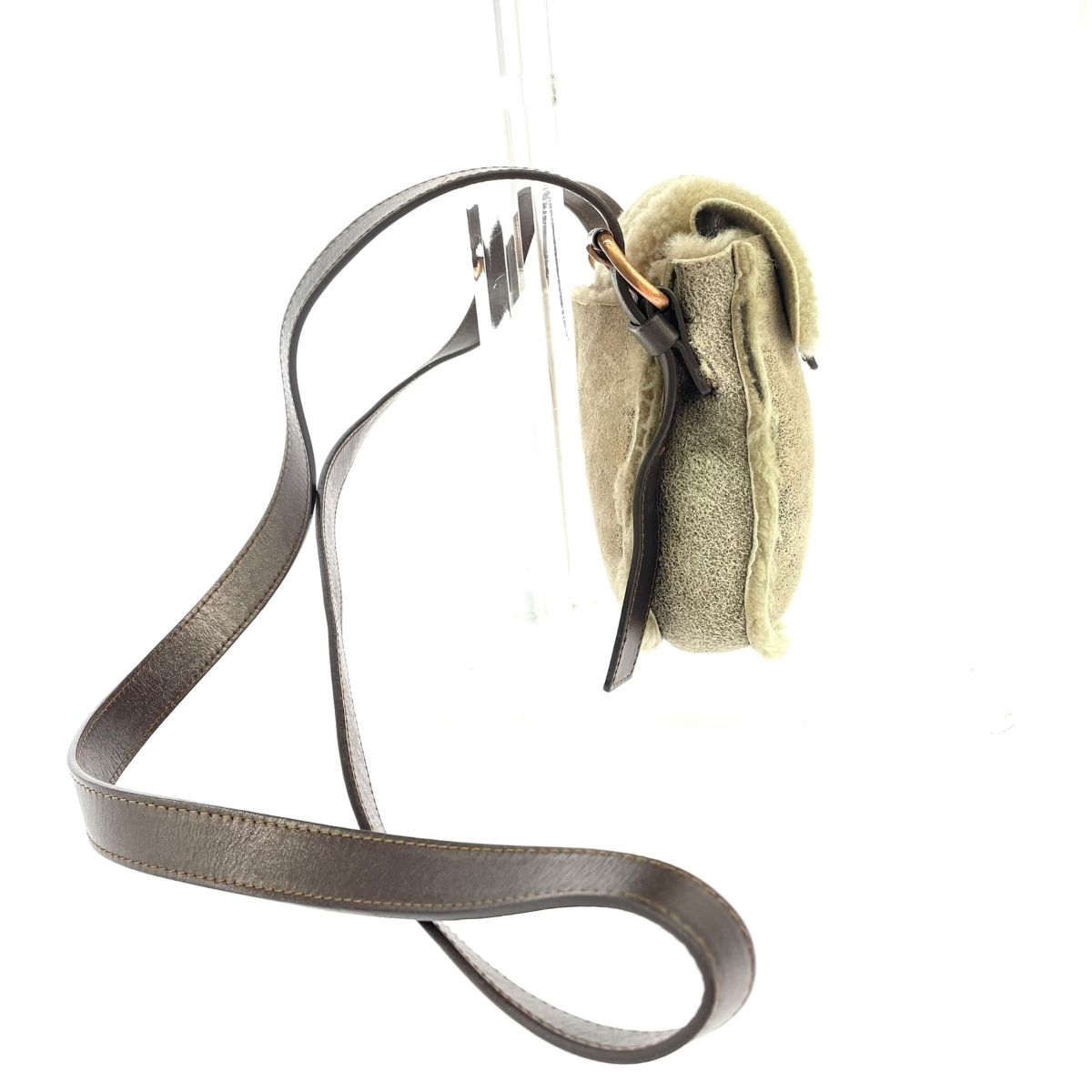 CELINE セリーヌ ショルダーバッグ カーキ ムートン レディース  