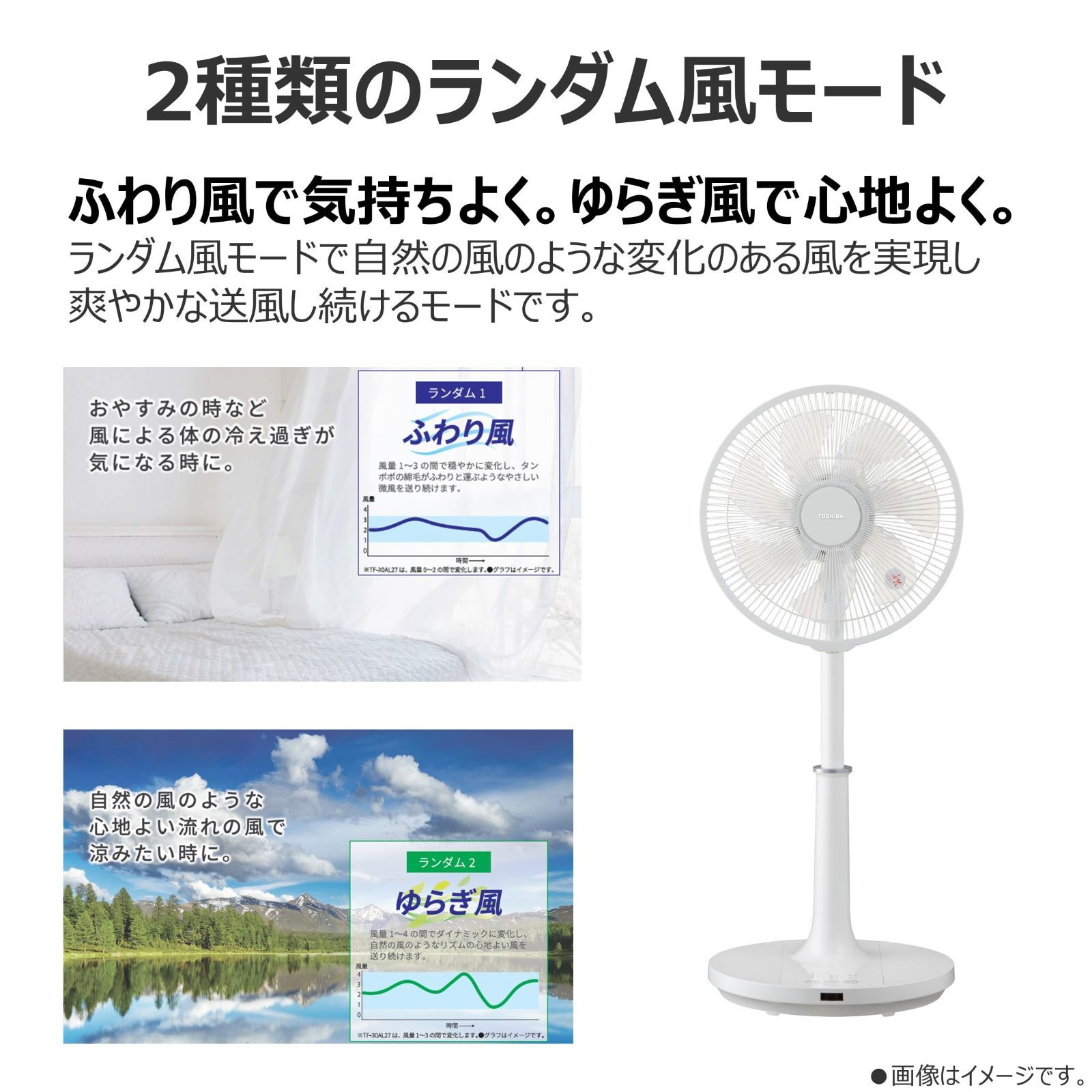 TOSHIBA 東芝 扇風機 リビング扇風機 静音 7枚羽根 やさしい風 ACモーター リモコン付き 切タイマー モデル TF-30AL27H