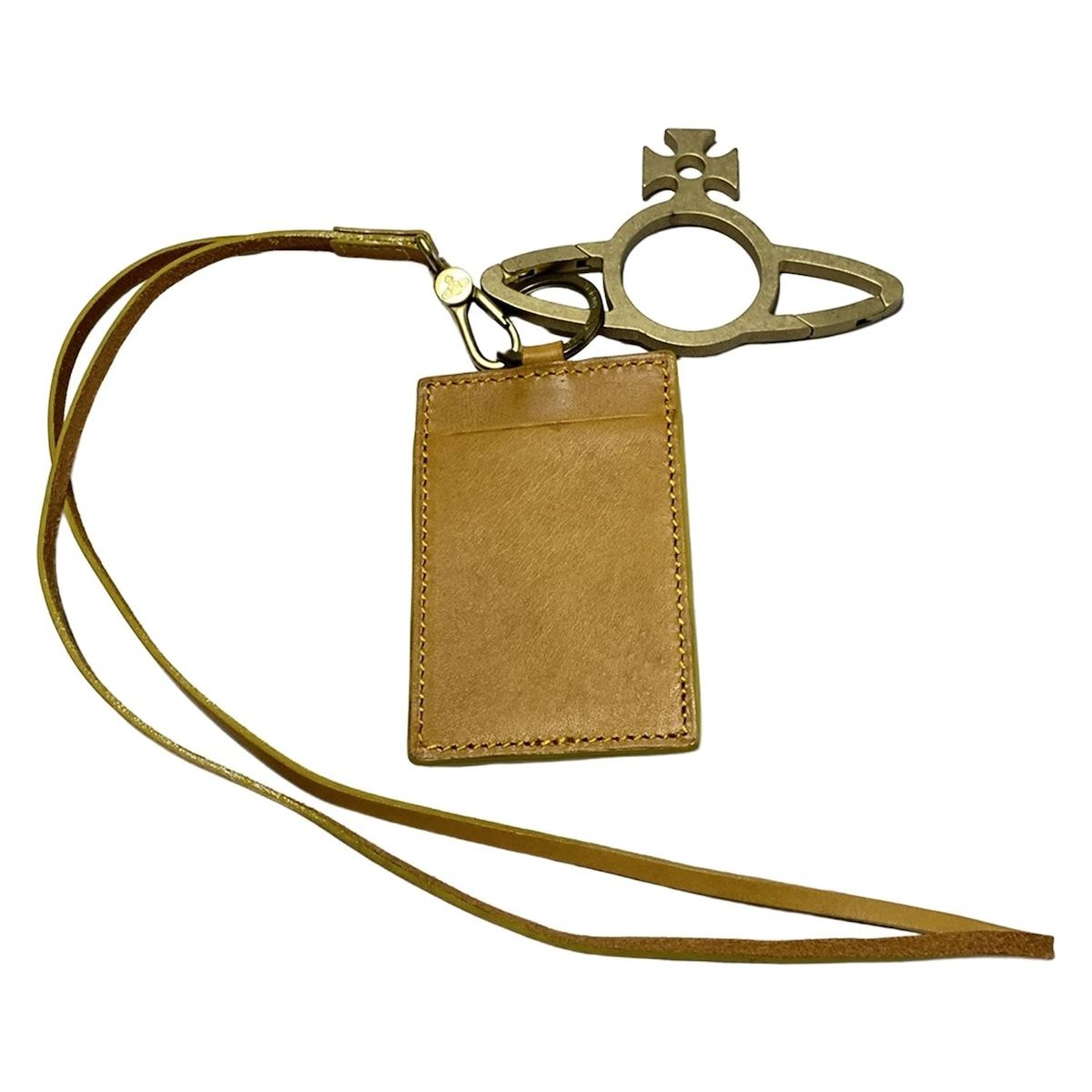 VivienneWestwood ヴィヴィアンウエストウッド パスケース - ライトブラウン×ゴールド オーブ レザー