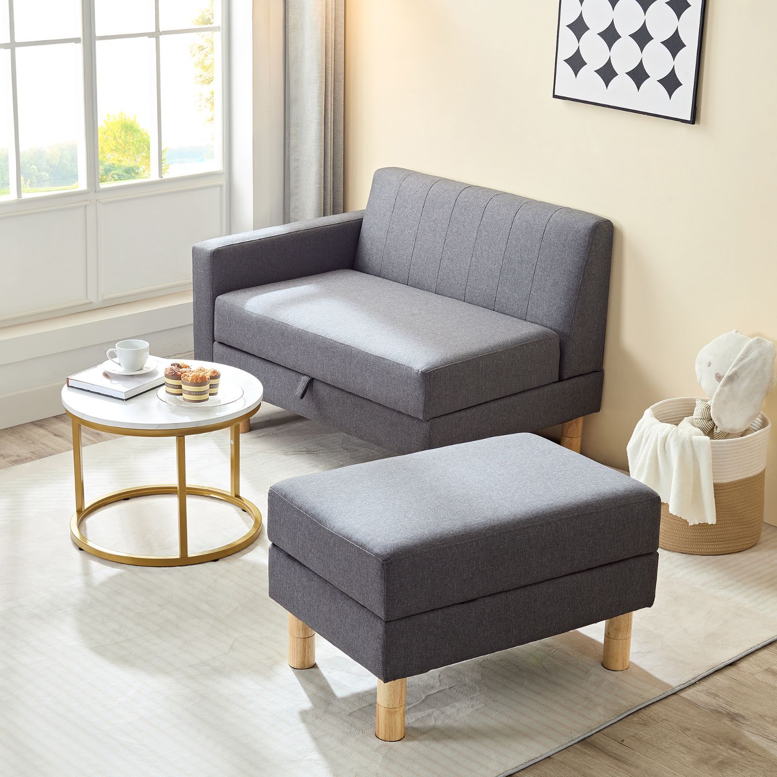 コーナーソファー 肘付き