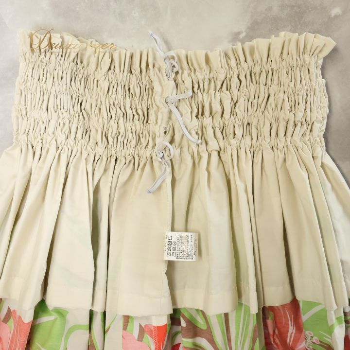 フラ パウ スカート︎タヒチインポーツ イエローブラウン ロケラニ 丈