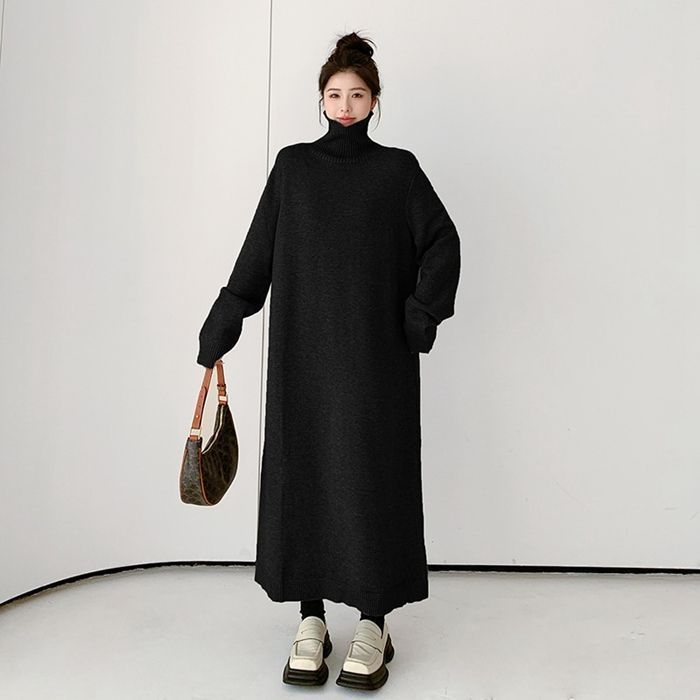 ニット ワンピース レディース マキシ丈 ワンピース 春 秋 冬