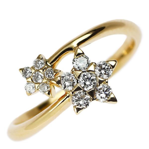 スタージュエリー K18YG ダイヤモンド リング 0.20ct スター 星