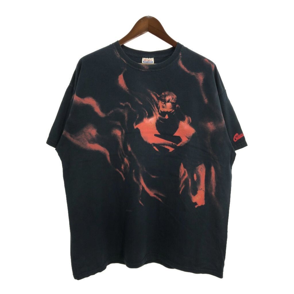 00年代 Hanes ヘインズ スーパーマン SUPERMAN 半袖Ｔシャツ 大きいサイズ ムービー キャラクター イエロー メンズ 2XL 古着 U0069