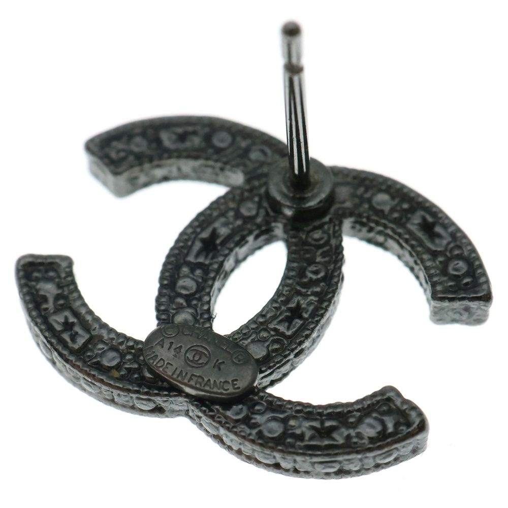 CHANEL シャネル ココマーク ラインストーン ロゴピアス 2個セット ブラック DECORATOM_COM_BR