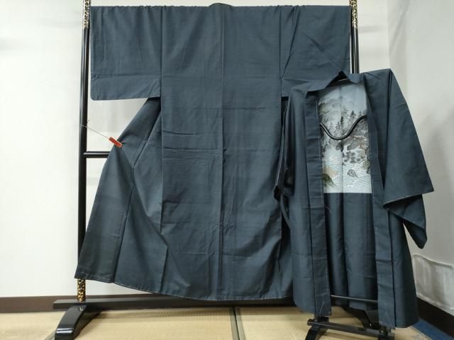 平和屋着物●男性 本場大島紬 アンサンブル 100亀甲 総詰め 正絹 ♥ CAAW8042yc