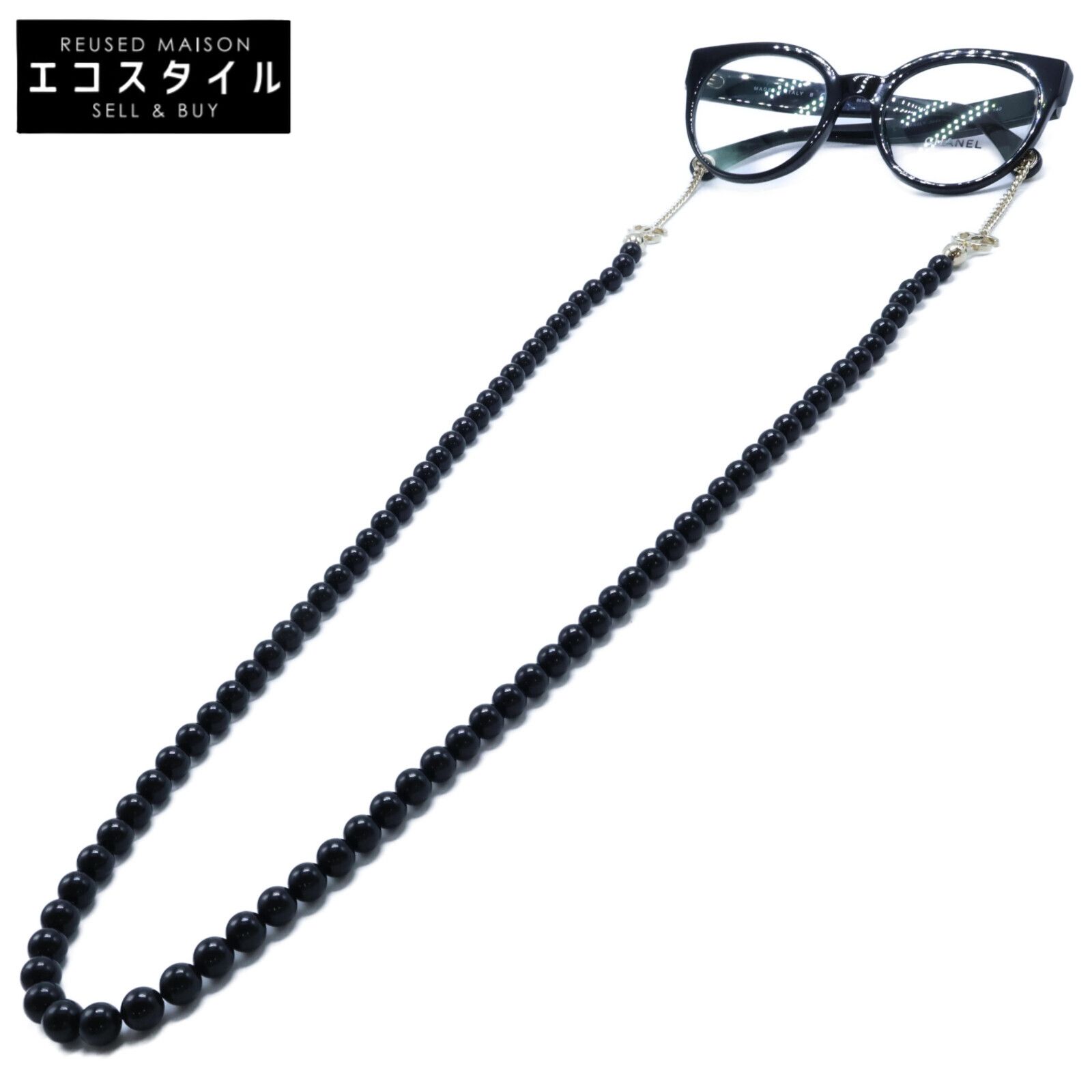 CHANEL シャネル 3444-A c.622 ココマーク グラスチェーン付 ボストン メガネフレーム 51□20 140