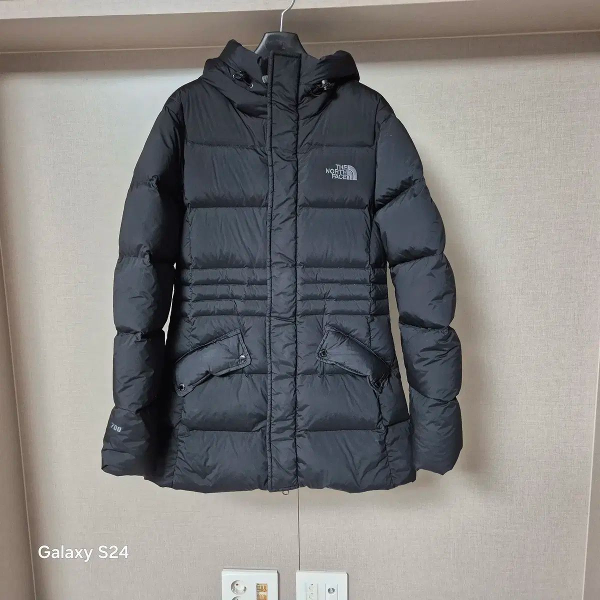 ノースフェイス ダウンジャケット 700フィル ブラック レディースL フード