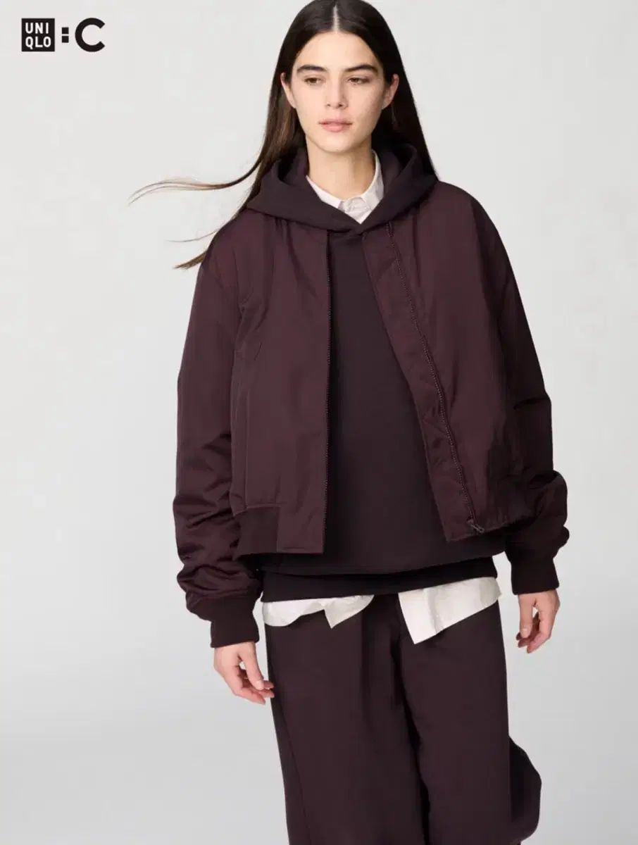 UNIQLO ユニクロ ブルゾン ジャケット バーガンディー MA-1ジャケット ma ー 1