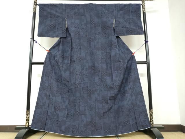 平和屋着物 結城紬 陶器草花文 正絹 DAAY5341ud