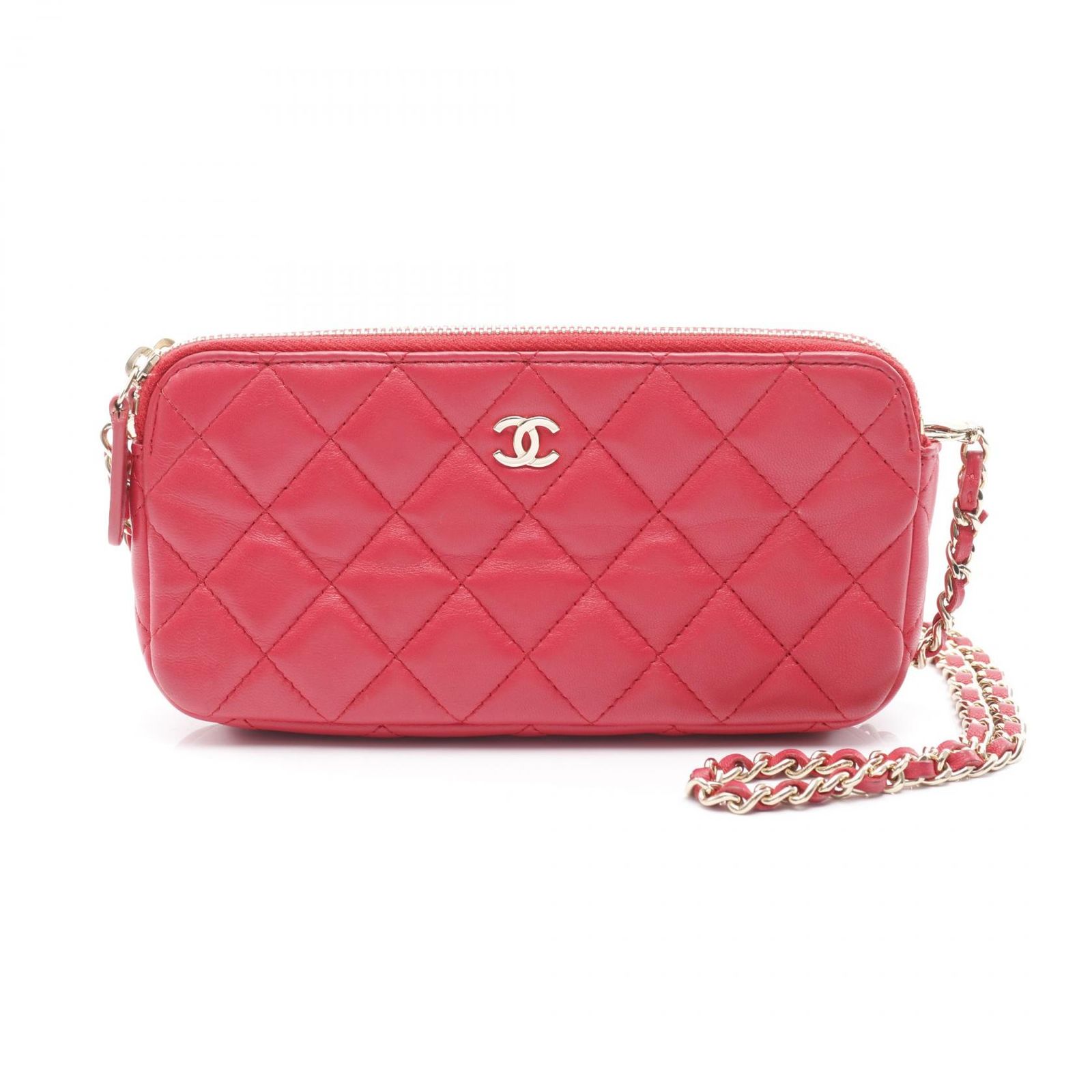 CHANEL シャネル　レッド ハンドバッグ　マトラッセ　ラムスキン　1552 楽天市場】シャネル CHANEL レッド ミニマトラッセ ハーフ