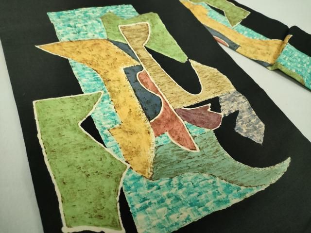 平和屋着物○九寸名古屋帯 駒刺繍 南天文 金彩 正絹 逸品 DAAU5517ps