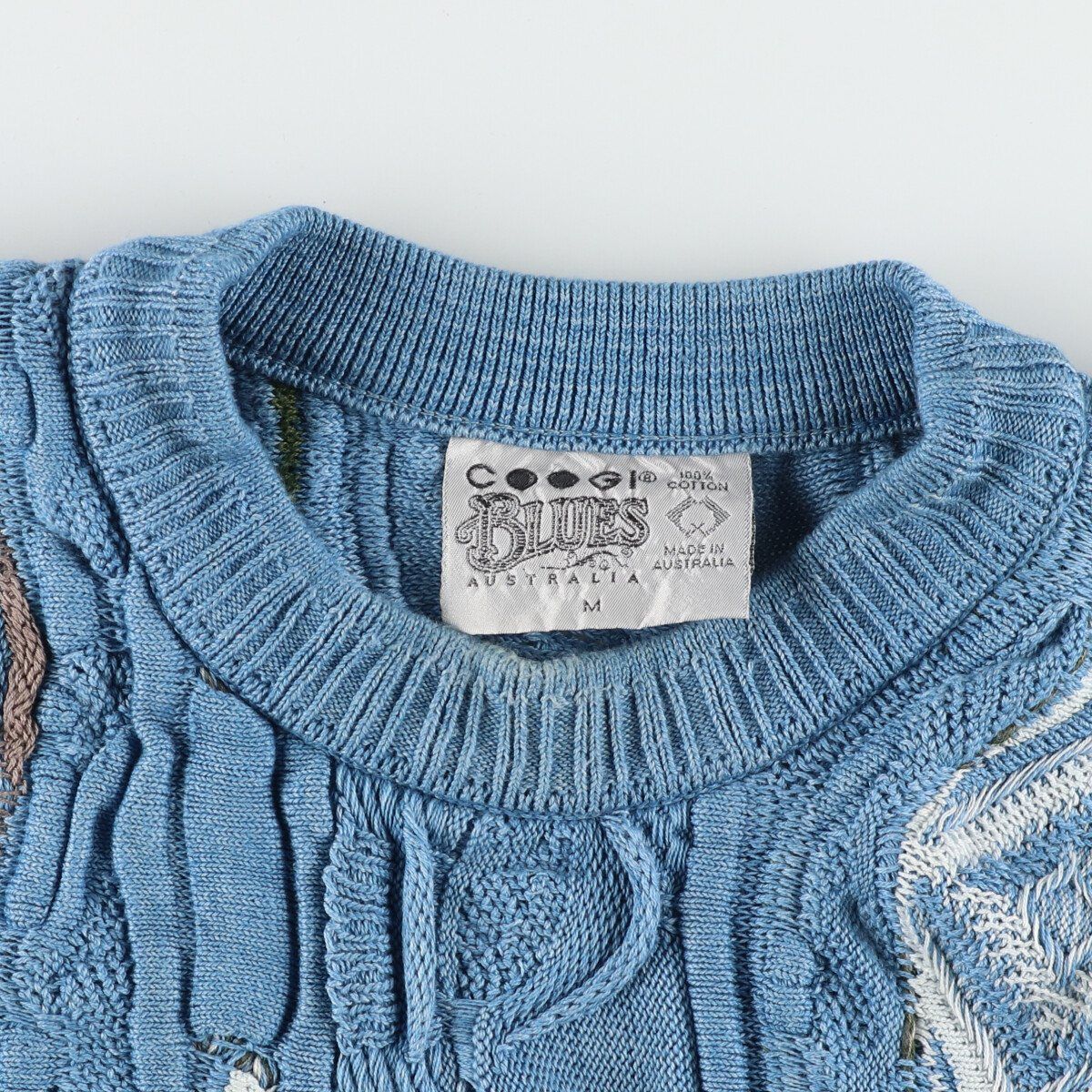 古着 クージー COOGI BLUES 総柄 3Dニットセーター オーストラリア製 