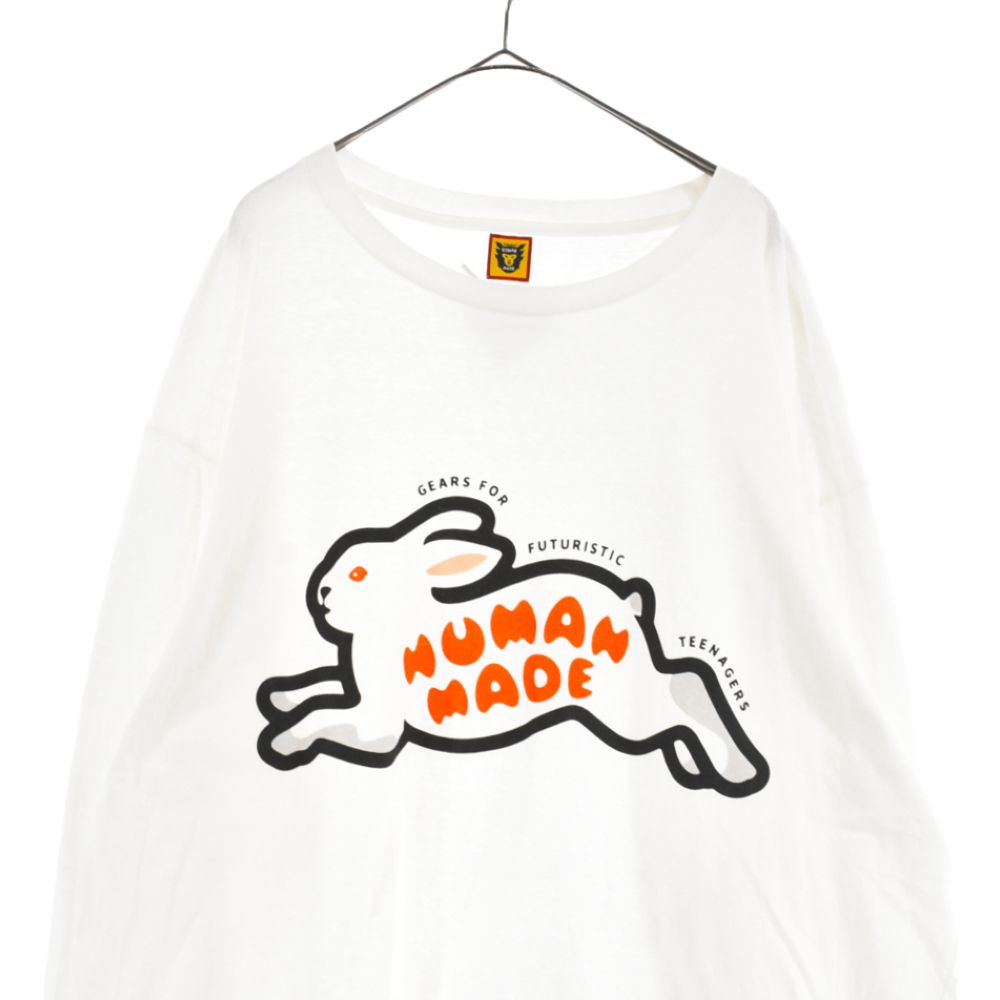 HUMAN MADE (ヒューマンメイド) 22AW RABBIT L/S T-SHIRT ウサギ ラビットプリント 長袖Tシャツ カットソー  ホワイト - メルカリ