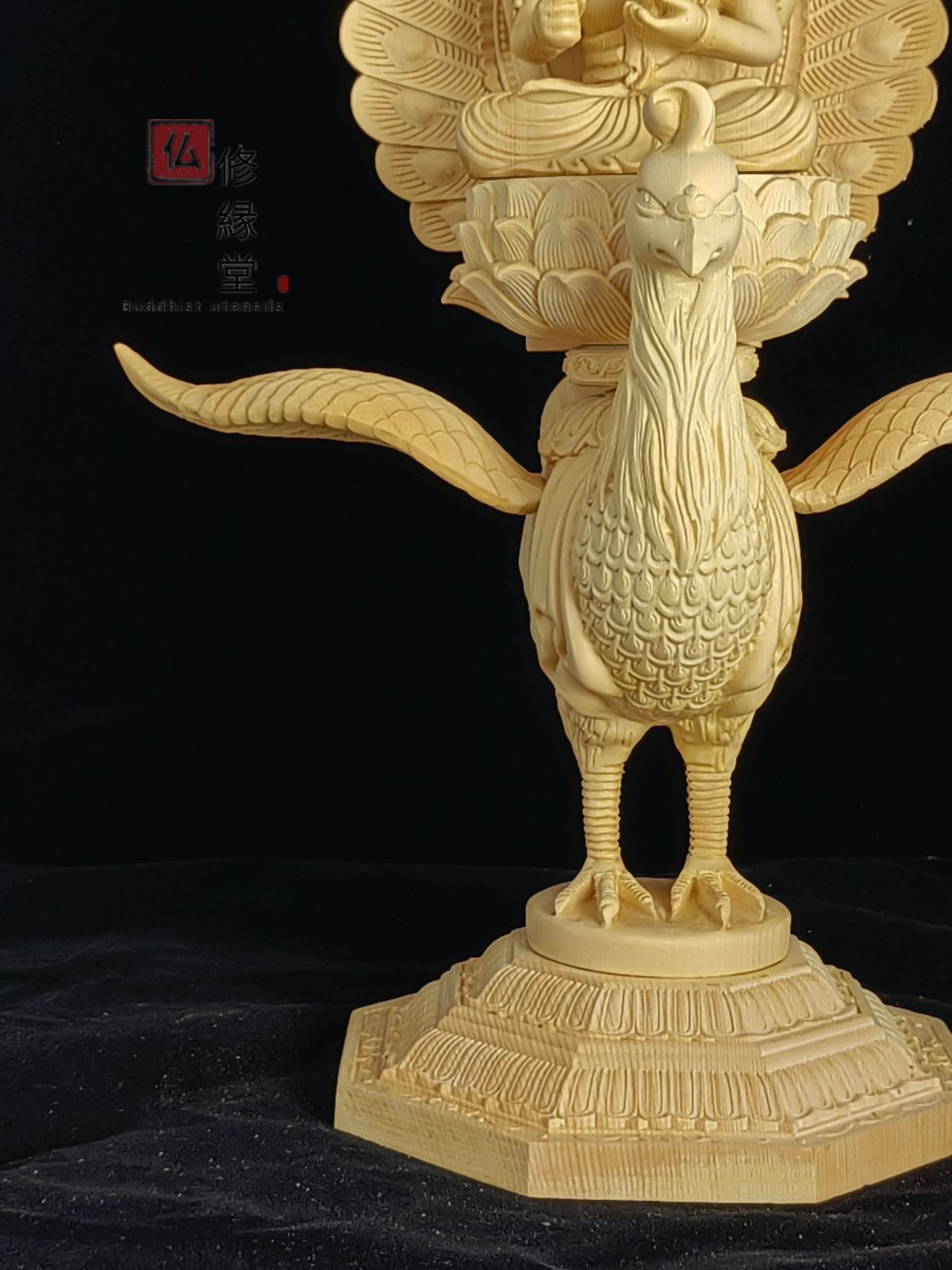 最高級 木彫り 仏像 孔雀明王立像 一刀彫 天然木檜材 彫刻 仏教工芸 最高級 木彫り 仏像 孔雀明王立像 一刀彫 天然木檜材 彫刻 仏教工芸 最