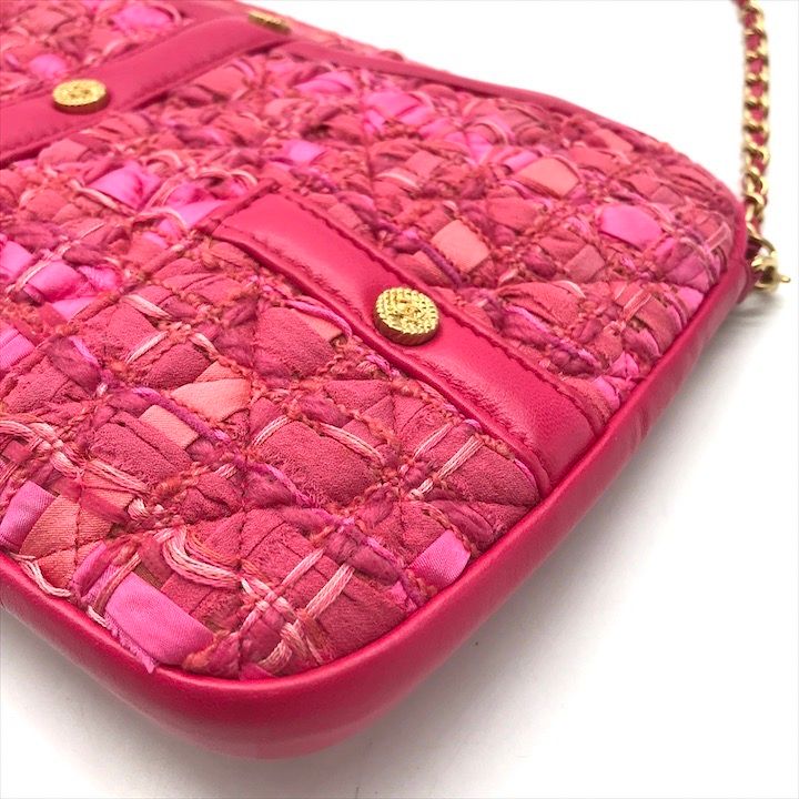 超美品 CHANEL シャネル ガールシャネル ココマーク ツイード チェーン  