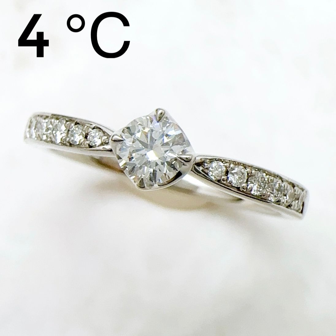 seeeei　4℃ Pt995 ダイヤモンド リング 4℃ Pt995 ダイヤモンド リング 4°Cプラチナリング 8号 4℃ ヨンドシー