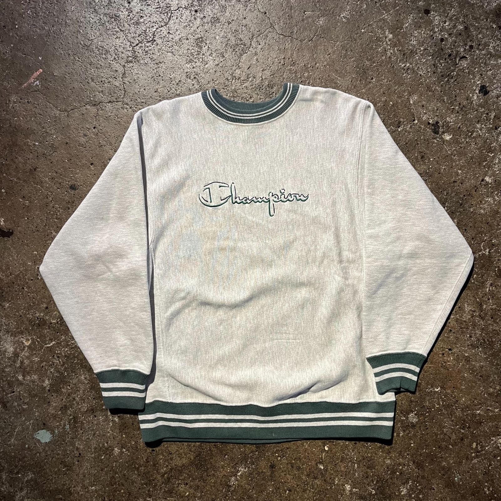 Champion 90s USA製 REVERSE WEAVE 刺繍タグ ロゴ リブライン 霜降り