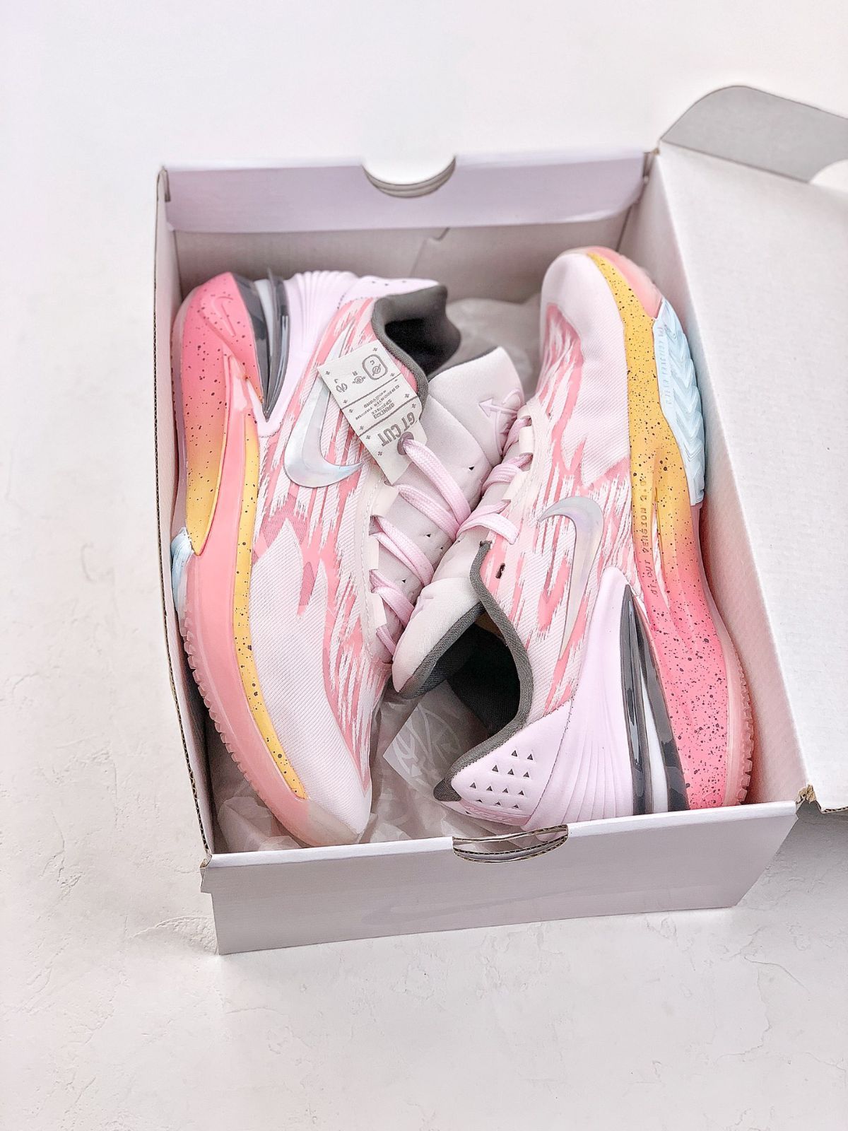 NIKE AIR ZOOM G.T. CUT 2 ナイキ エア ズーム GT カット 2 【MEN'S】 white/pearl pink-grey DJ6013-602