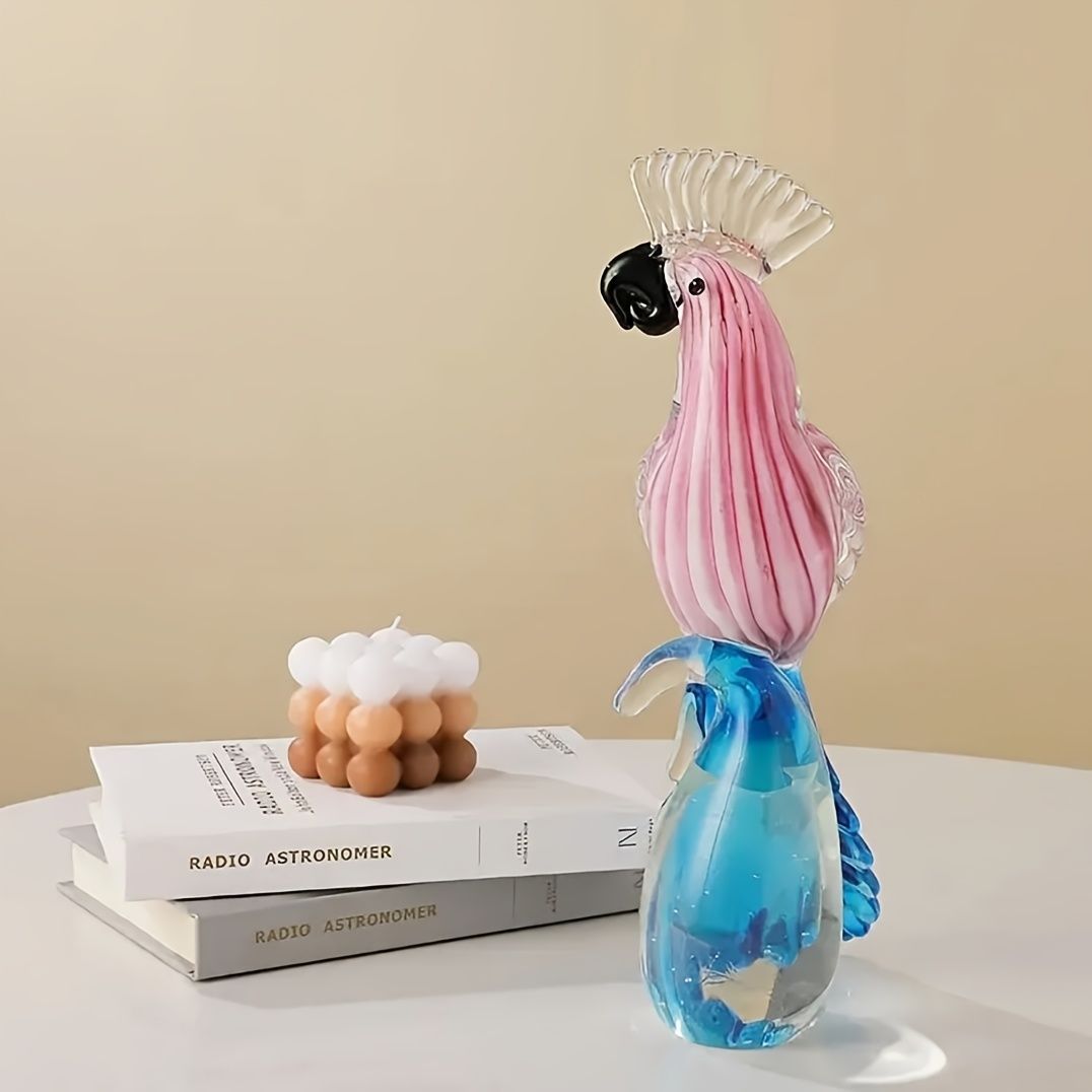 オブジェ 置物 オウム 鳥 とり インテリア リビング ダイニング 玄関 寝室 装飾 オーナメント ガラス プレゼント ギフト オシャレ 棚装飾 インテリア雑貨