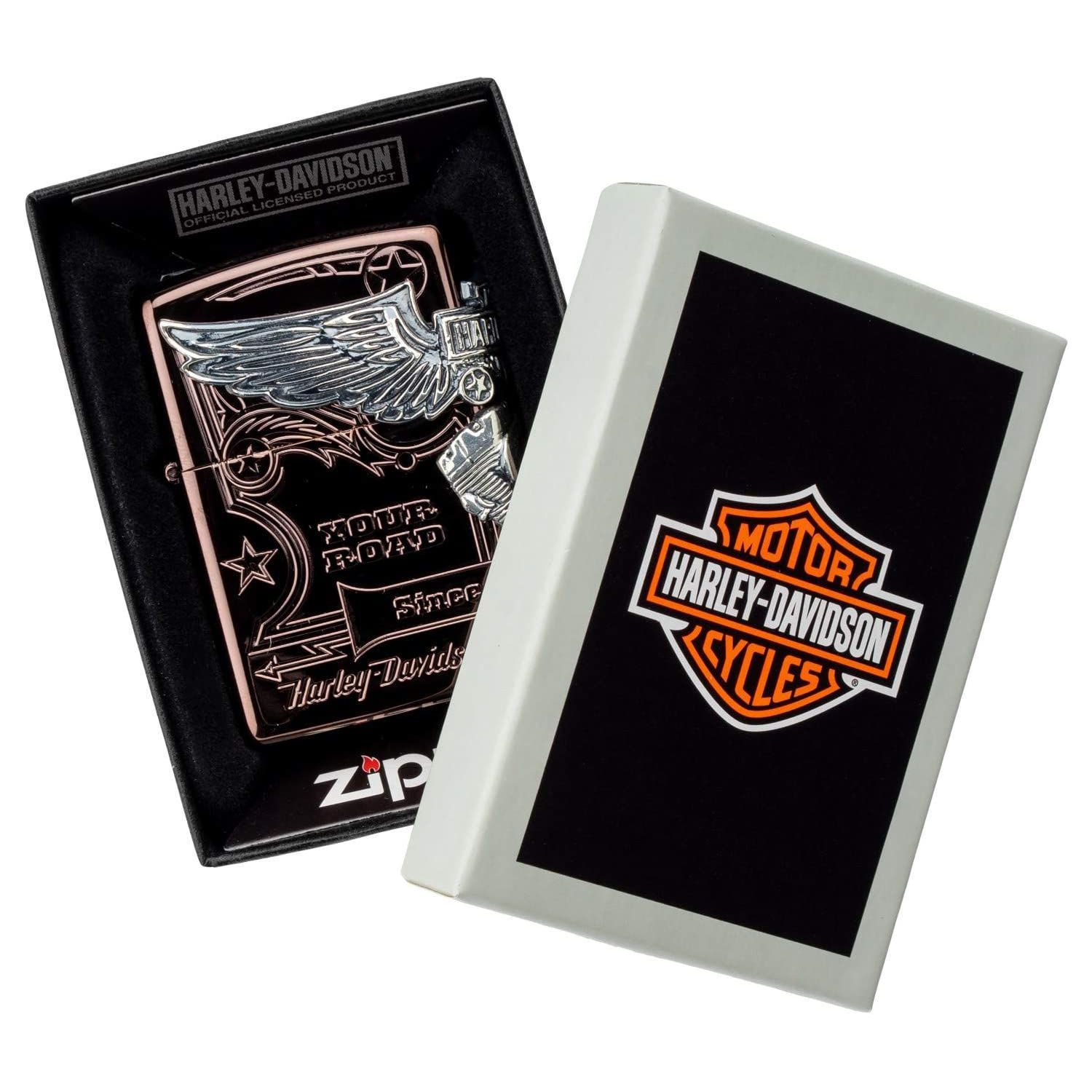 日本限定 正規品 ZIPPO HARLEY-DAVIDSON HDP-49 チタンブラウン