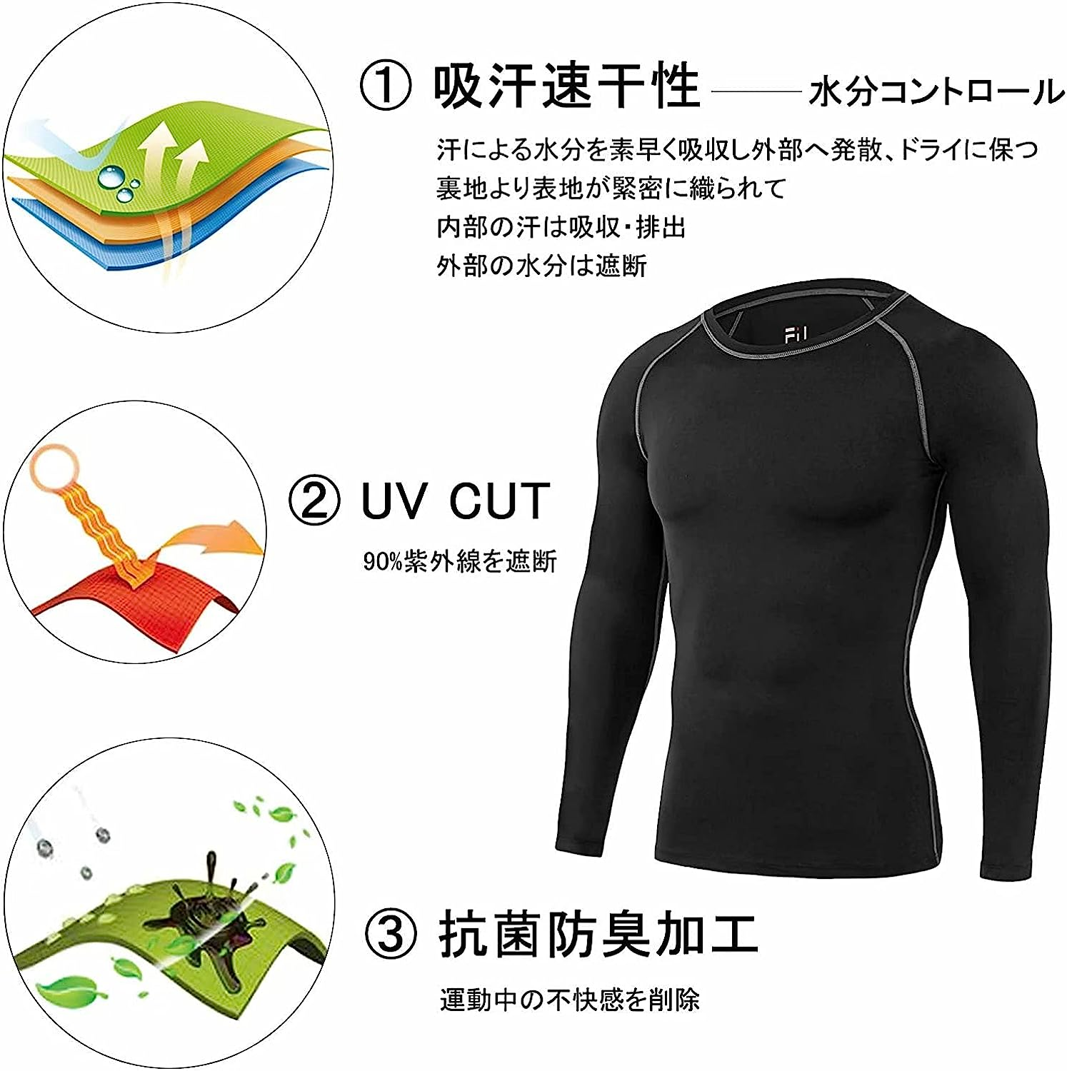 いつでも送料無料 ストレッチTシャツ ＜ブラック＞XLサイズ 吸湿 速乾