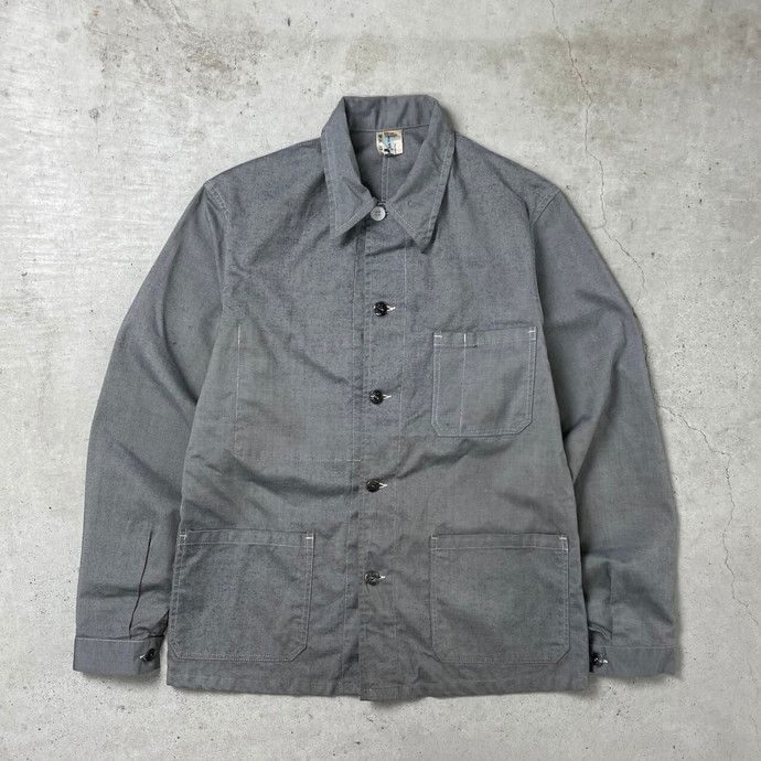 60～70年代 フレンチワークジャケット ブラックシャンブレー 黒シャン