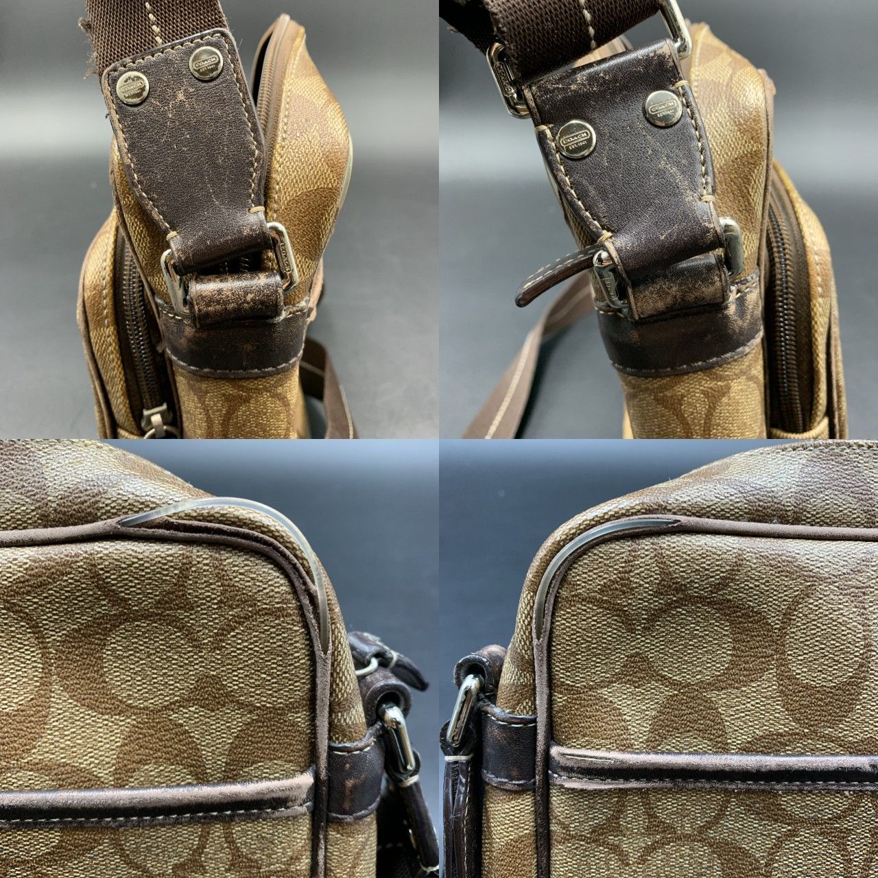 【美品】COACH コーチ　ワンショルダーバッグ　ハンドバッグ シグネチャー 12 COACH コーチ シグネチャー 70539 ショルダーバッグ - メルカリ