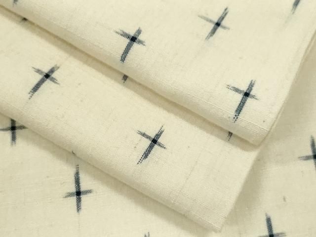 平和屋着物▽上質な紬　単衣　十字絣　ますいわ屋扱い　正絹　逸品　CAAV9495ze 平和屋着物▽上質な紬 単衣 十字絣 ますいわ屋扱い 正絹 逸品