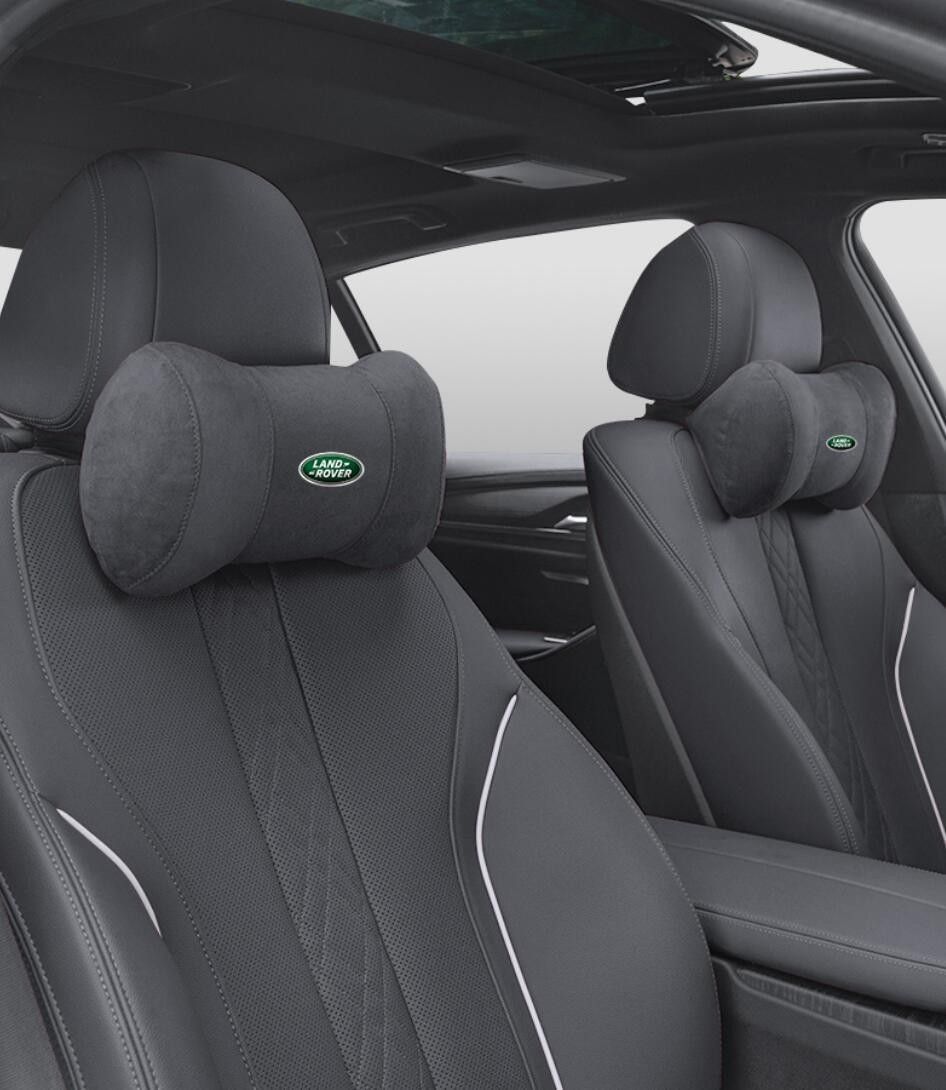 ランドローバーロゴ入りき 車用記憶 通気性弾性 ネックパッド スエード素材 ネックパッド 汎用 車載首枕 ヘッドレスト 首用クッション