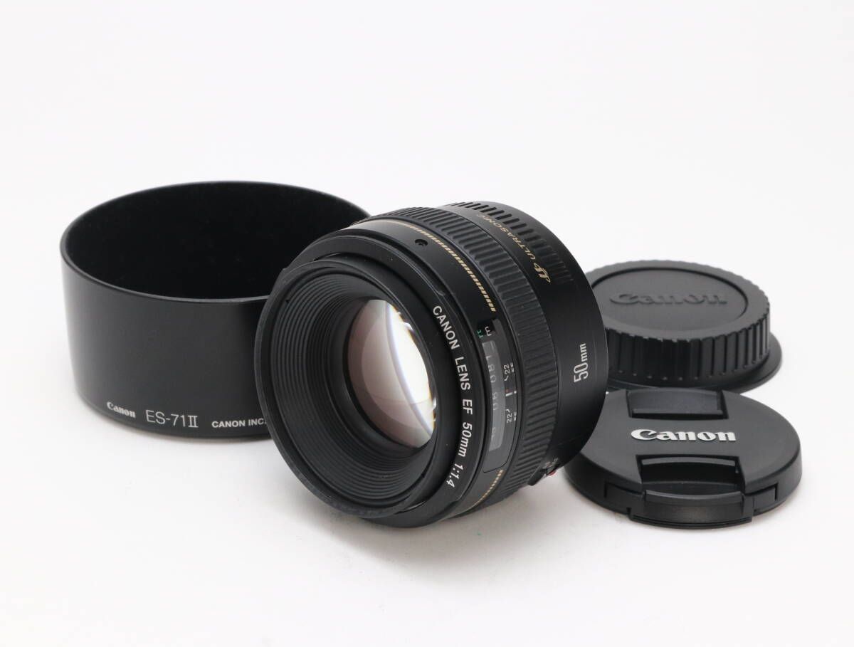 A (美品) Canon キヤノン EF 50mm F1.4 USM 初期不良返品対応 領収書発行可 22-225