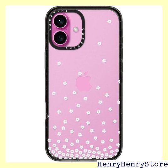 CASETiFY インパクト iPhone 16 Plus ケース スリム | 2.5mの落下試験をクリア MIL規格4倍相当 | ワイヤレス充電に対応 - Sakura Rain - クリア ブラック 1953