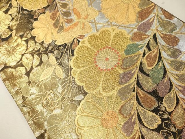 平和屋着物◎六通柄袋帯　花蝶文　金銀糸　逸品　DAAD0914ar