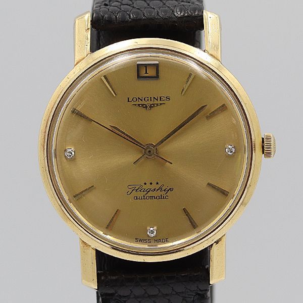 デッドストック級 稼働 良品 ロンジン フラッグシップ 18K/750/YG 3P