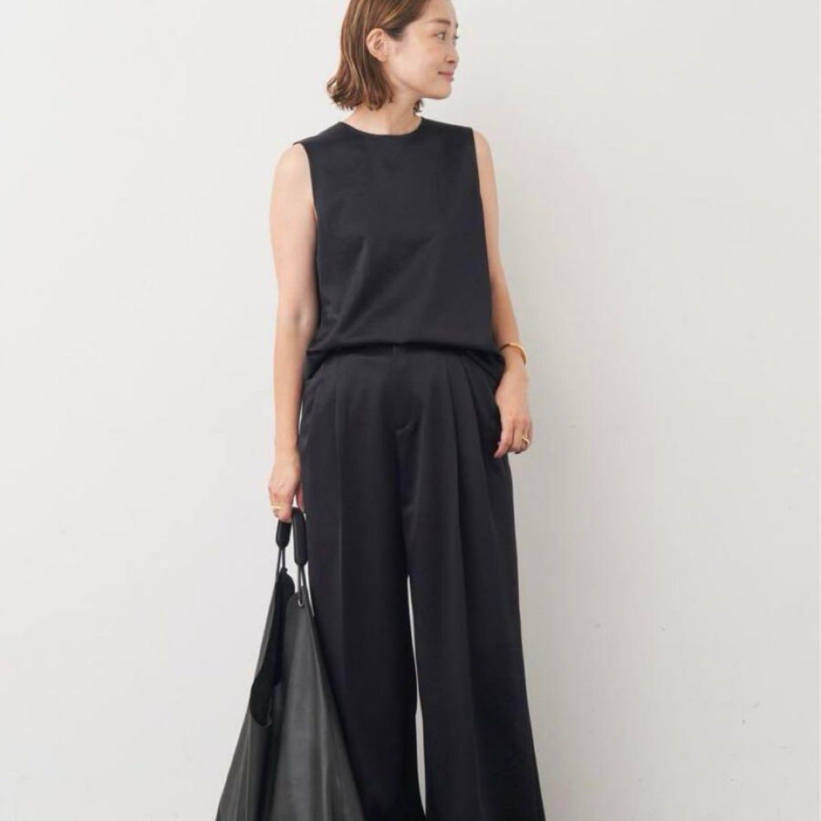 新品タグ付 Deuxieme Classe Minimal Satin ブラウス ブラック