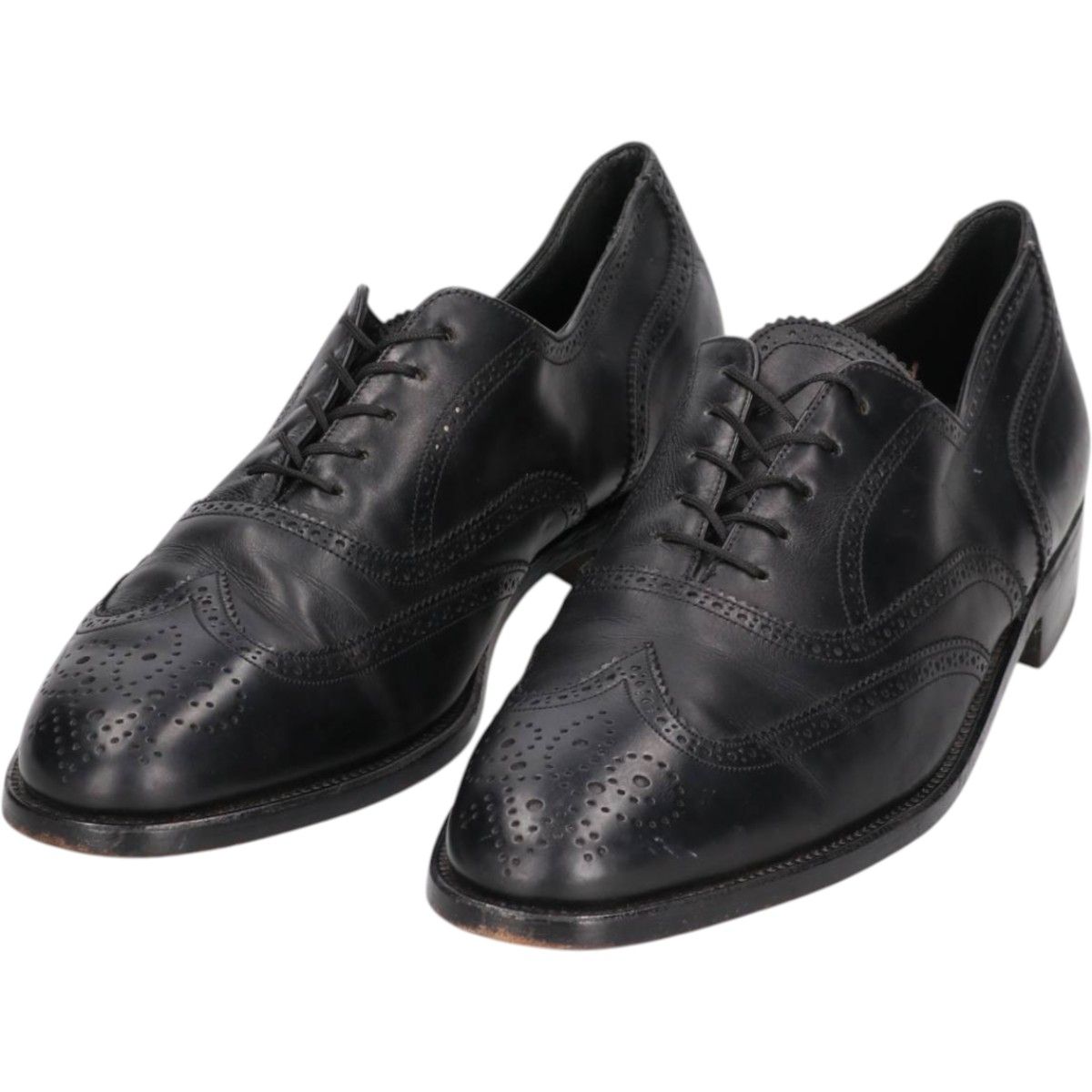 古着 バリー Bally セミブローグ ウイングチップシューズ フランス製 9 1/2B メンズ28.0cm相当/saa013578