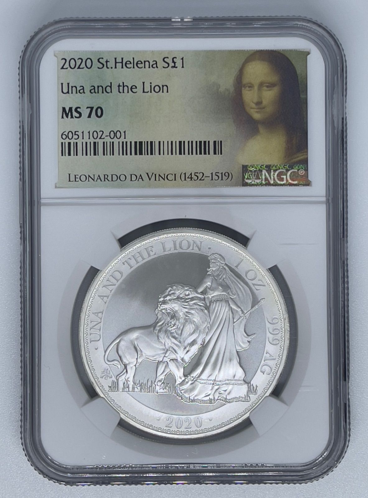 最高鑑定】2020年 ウナ ライオン モナリザ 銀貨 ウナとライオン 1オンス