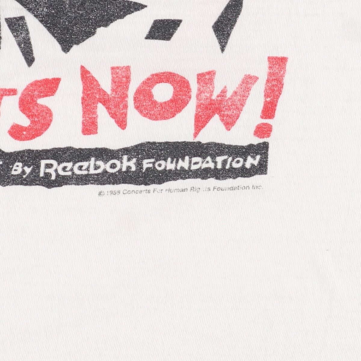 古着 80年代 リーボック Reebok HUMAN RIGHTS NOW! 両面プリント