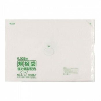 ジャパックス LD規格袋 厚み0.025mm No.17 透明 100枚×5冊×3箱 KS17