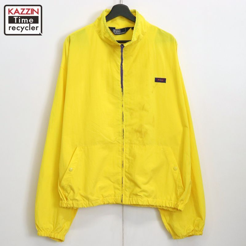 ポロラルフローレン　ナイロンジャケット 80s vintage RALPH LAUREN ワンポイント 三角タグ ポロスポーツ ジップ