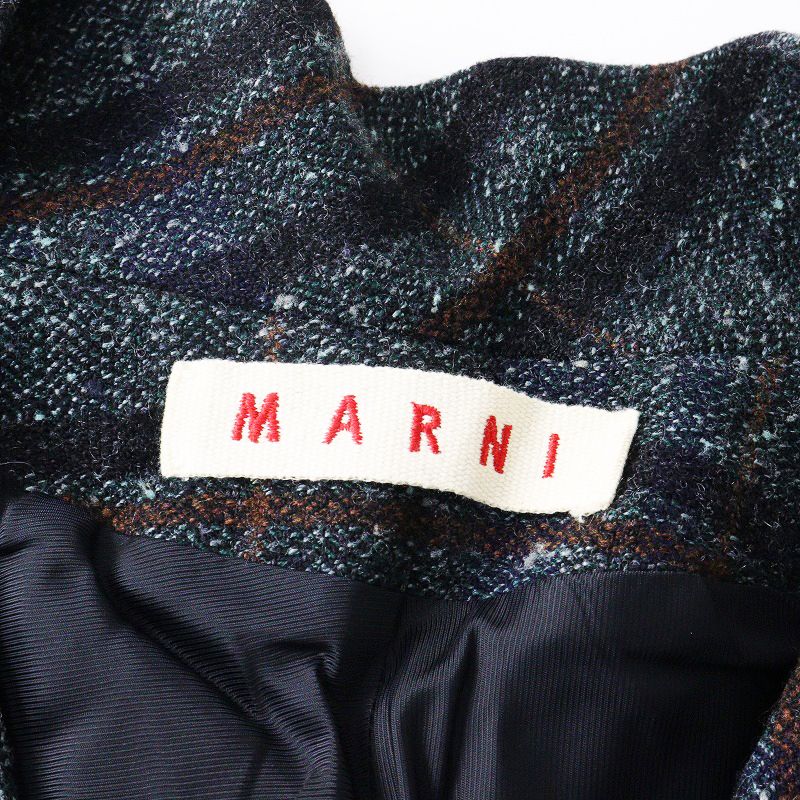 マルニ MARNI 国内正規品 ウール シルク ツイード チェック柄 フレア  