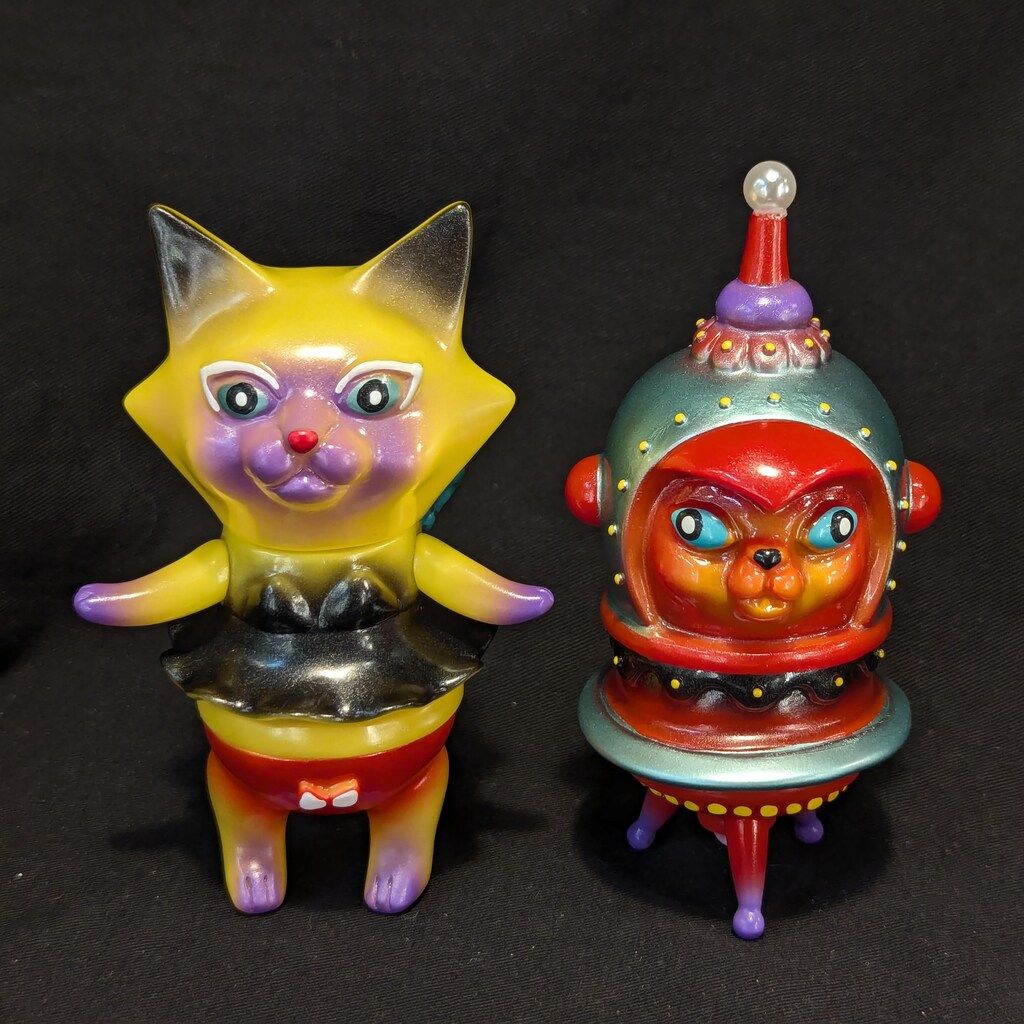 maw collection ロマンチックセット 猫天使ミヌー/猫UFOカミュ 赤黄色成型