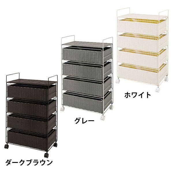 公式 ランドリーラック ランドリーワゴン 収納 ワゴン ラック カート 洗面所 キャスター RAN-2436DBR 代引不可 TD