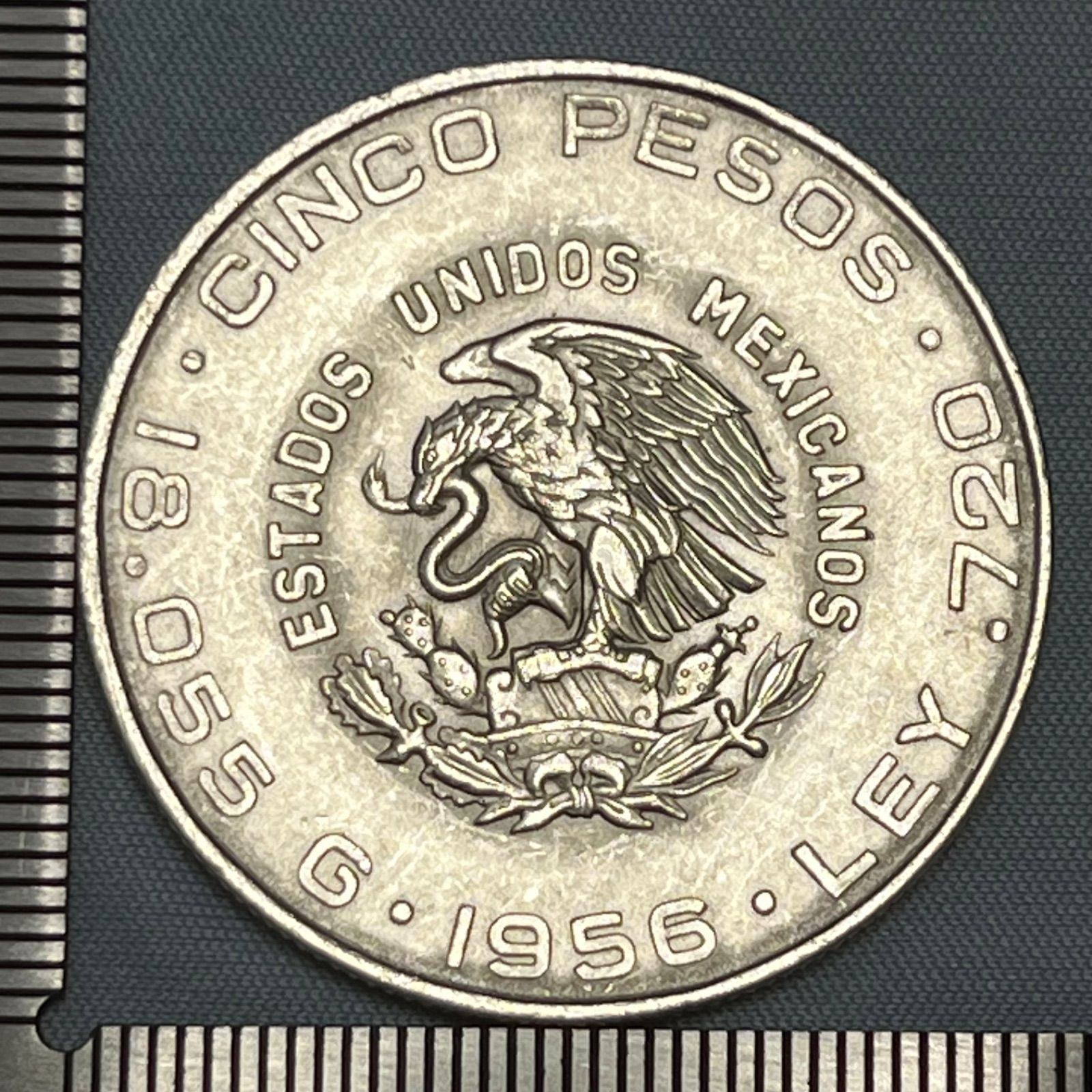 銀貨】1956年 メキシコ 5ペソ銀貨／ミゲル・イダルゴ「独立と自由」 大型銀貨 275 - メルカリ