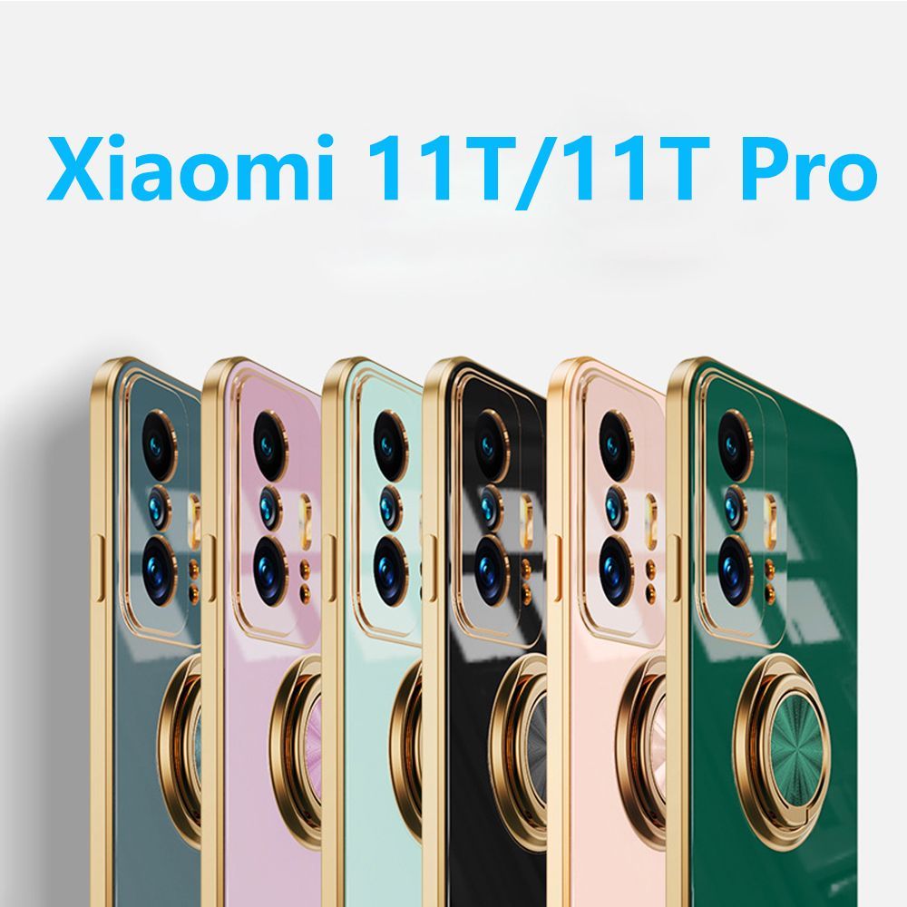 Xiaomi11T/11TPro保護ケースストラップホール付きリング付きスタンド