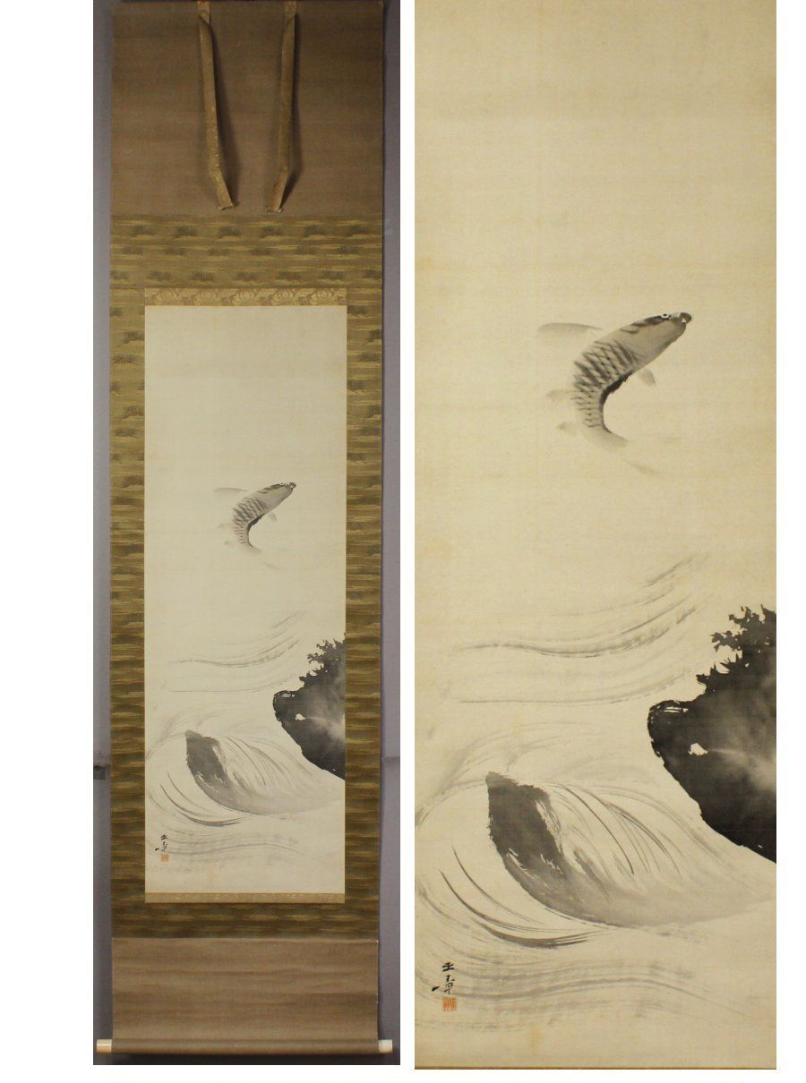 ■巧芸掛軸■　平福百穂『刈草』 箱付 絹本 日本画【師：川端玉章】 Yahoo!オークション -「平福百穂」(花鳥、鳥獣) (日本画)の落札