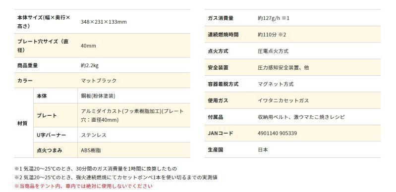 イワタニ カセットガスたこ焼器 炎たこ２ CB-ETK-2 カセットコンロ