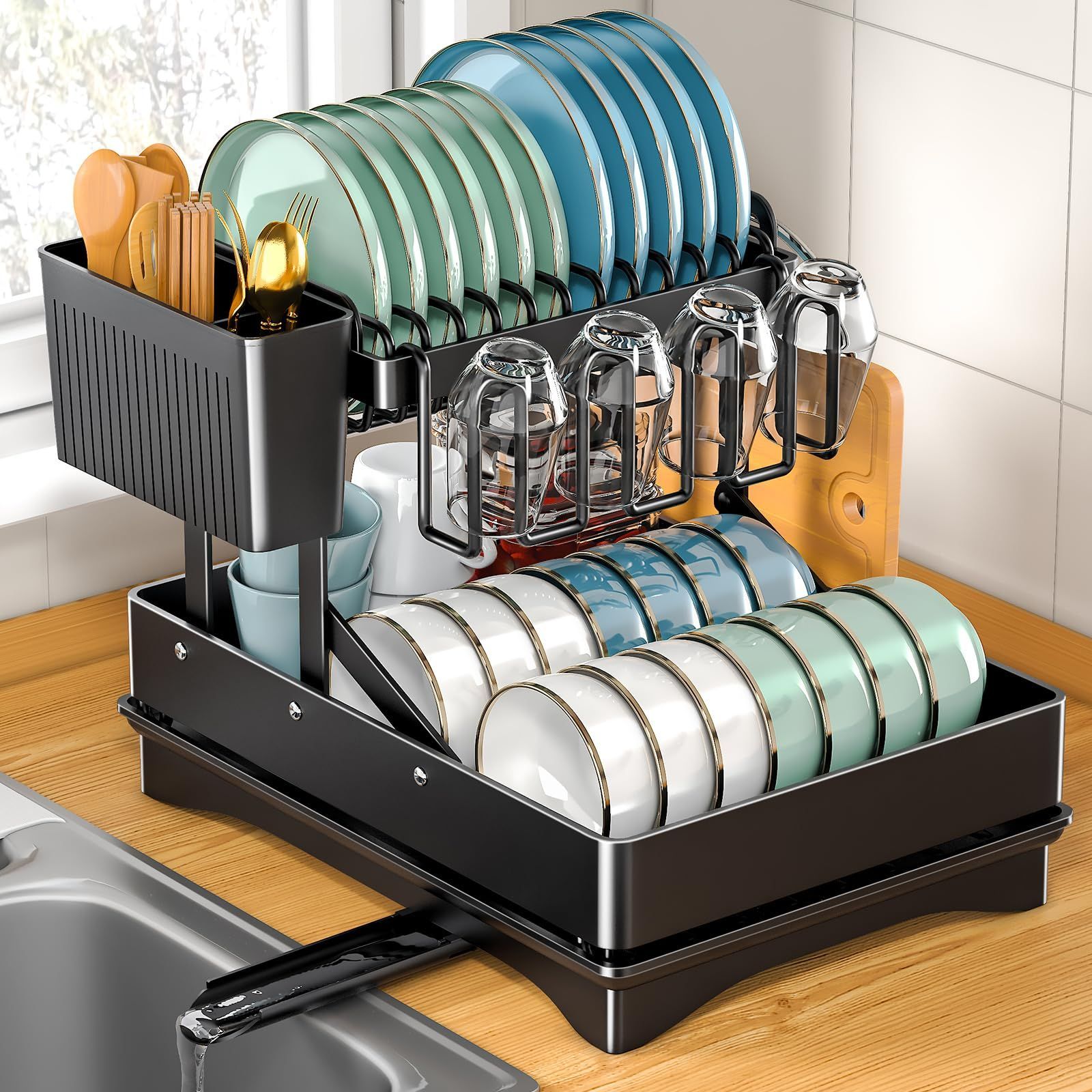 2段水切りラック 大容量食器乾燥ラック 【公式通販】