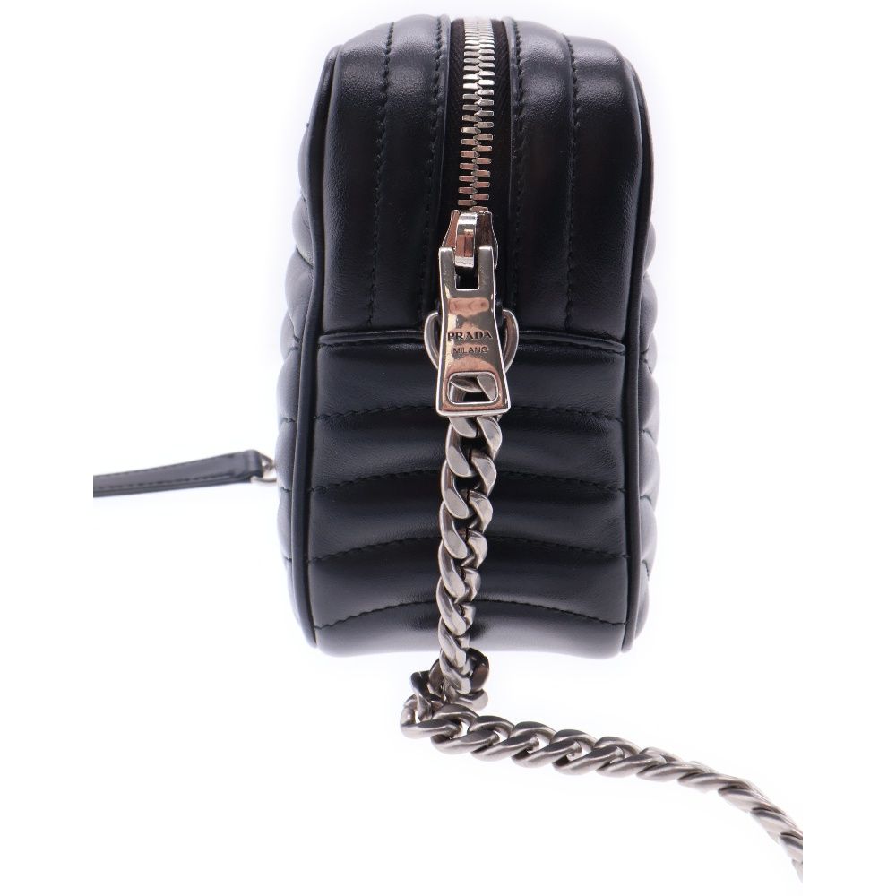 PRADA (プラダ) ダイアグラム チェーンショルダーバッグ 黒 レザー  