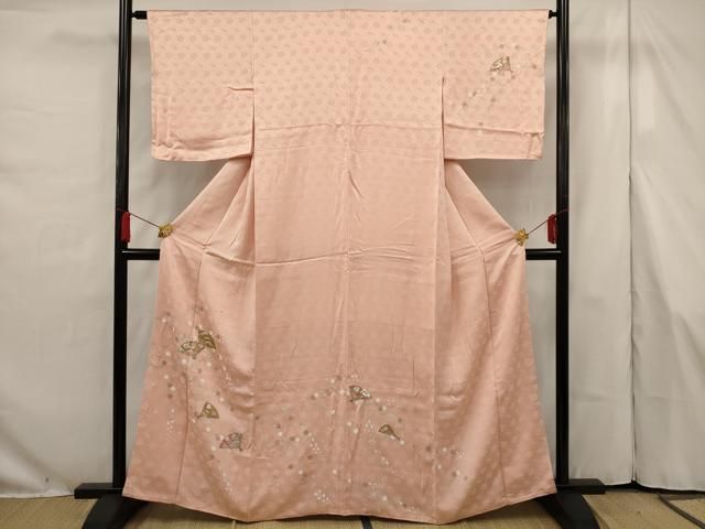 平和屋着物□訪問着 駒刺繍 扇面花文 金彩 高島屋扱い 正絹 逸品